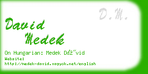 david medek business card